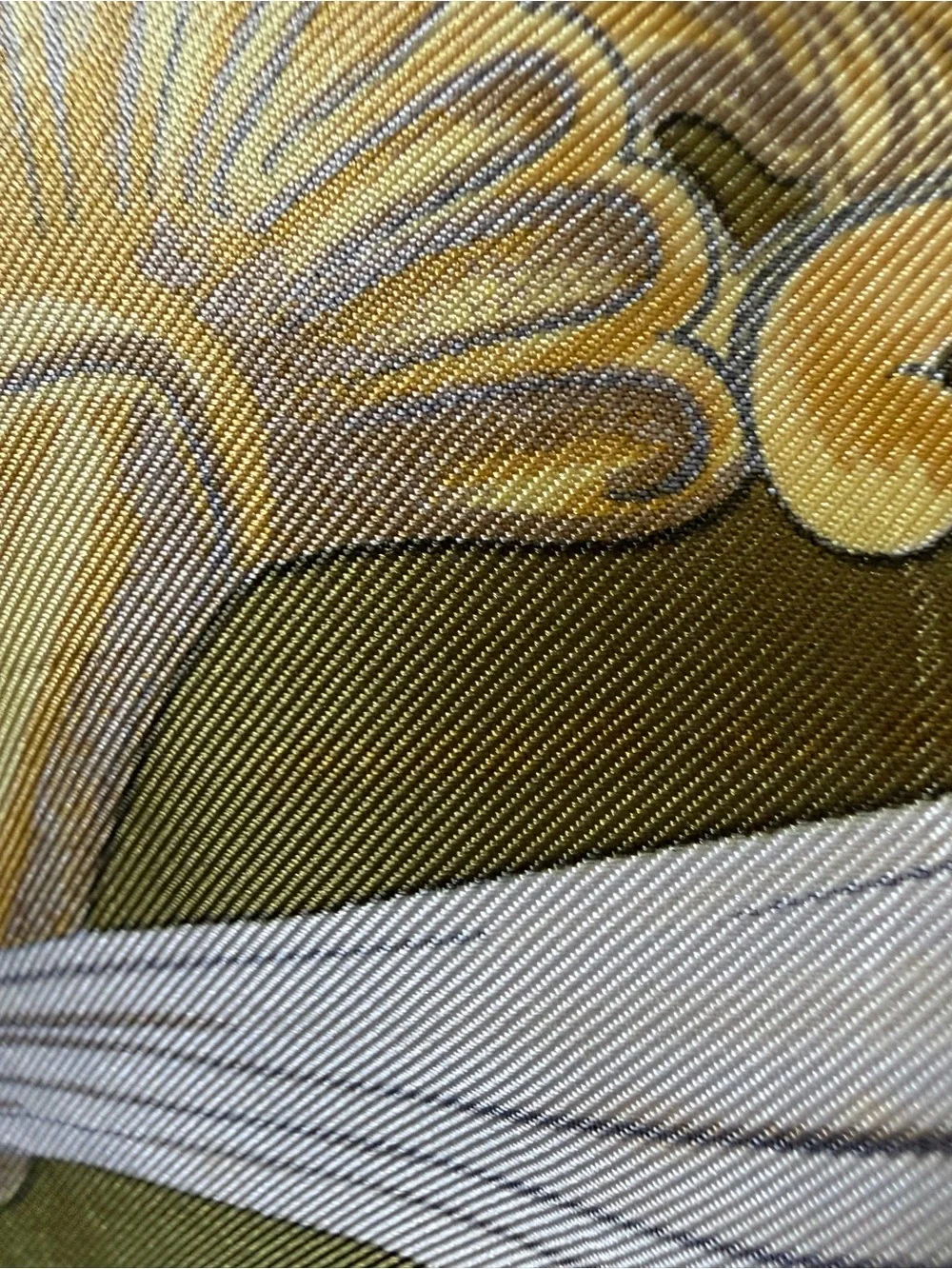 Hermes Etriers Silk Scarf with Gold Equestrian Hardware Print in Olive and Cream - Picture 16 of 16